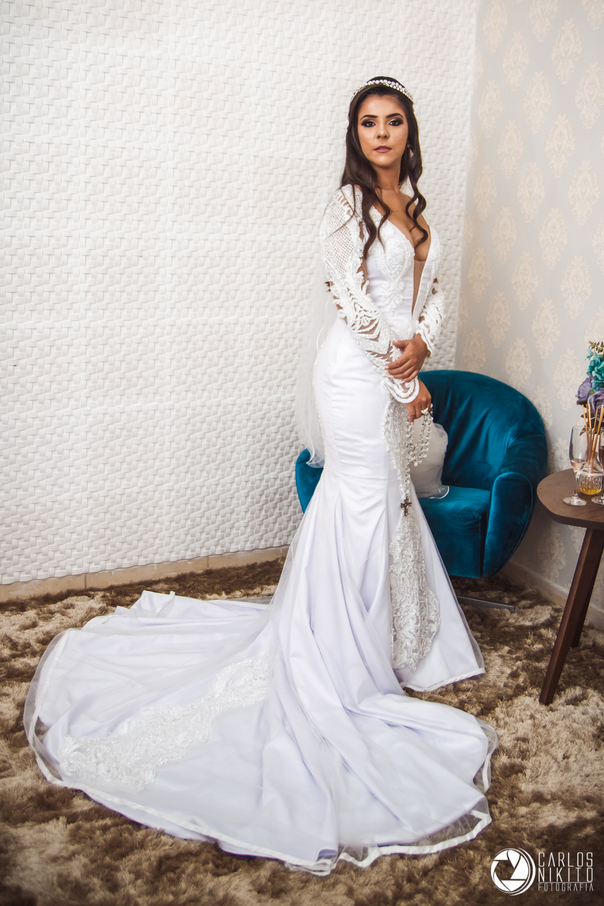 Casamento Paula e Gesmar realizado em Itumbiara Goias fotografado por Carlos Nikito. Celice Prado Make up e vestido Andrea Bernardino