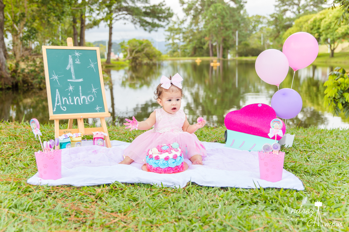 smash the cake menina