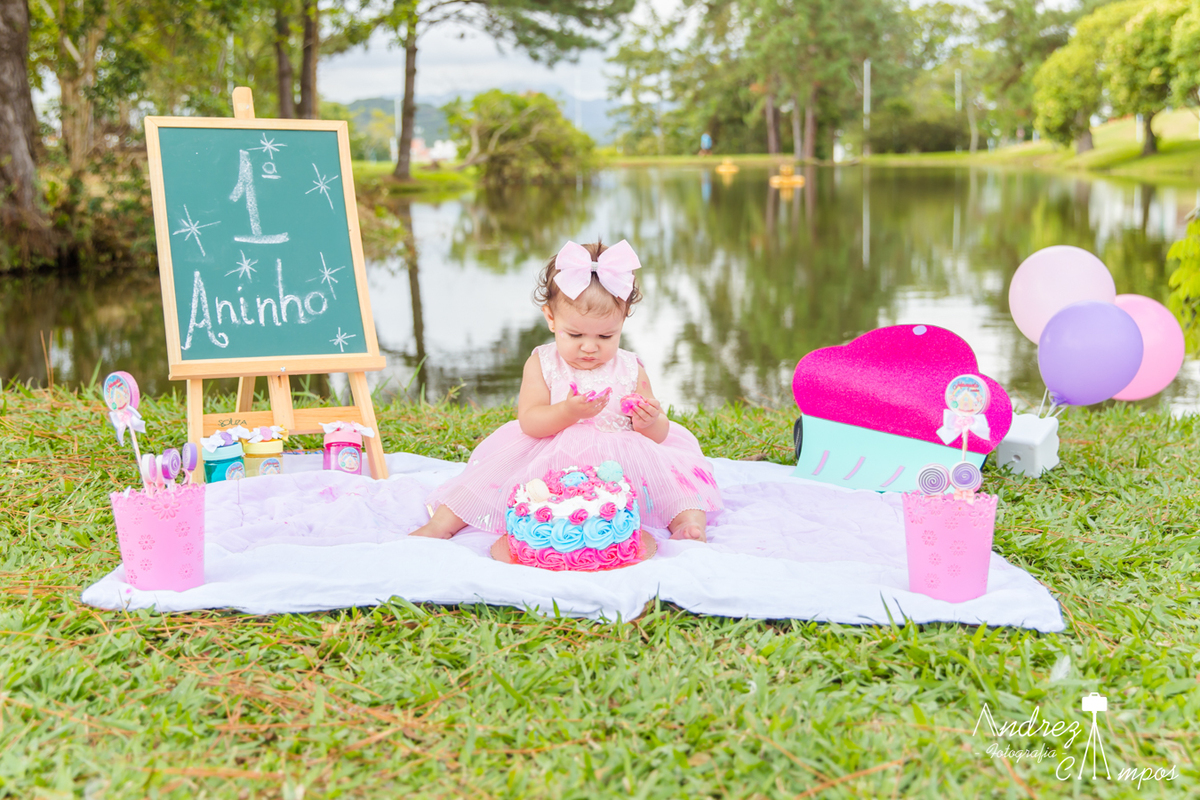 smash the cake menina