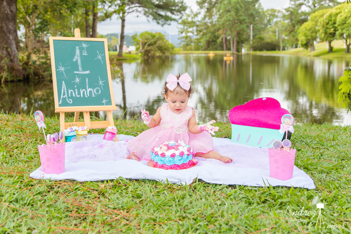 smash the cake menina