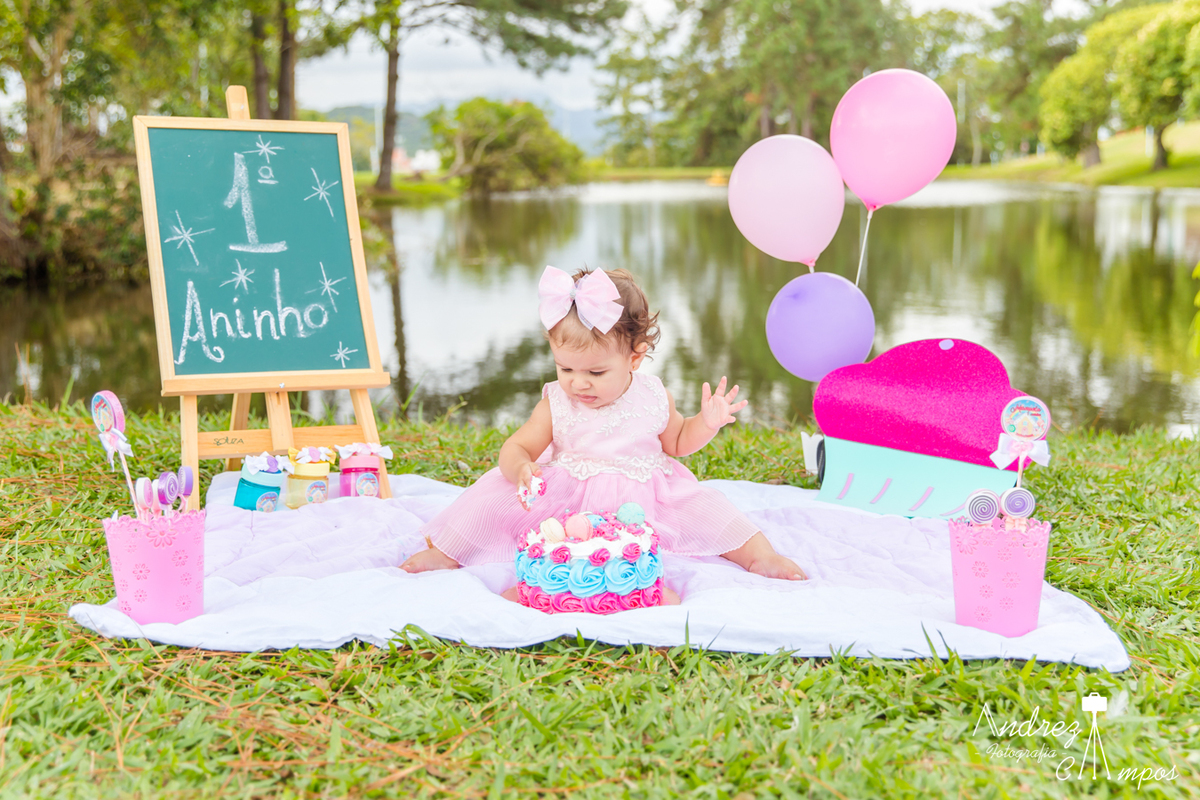 smash the cake menina