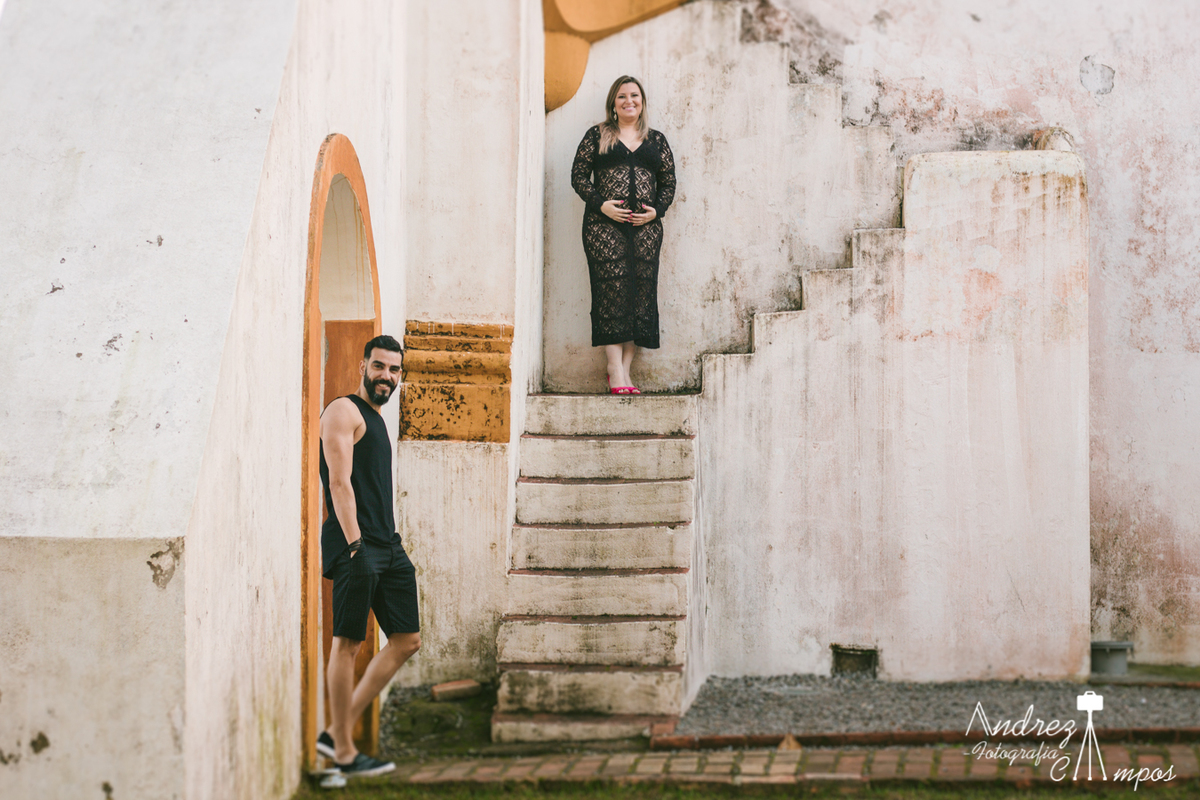 ensaio gestante escadaria