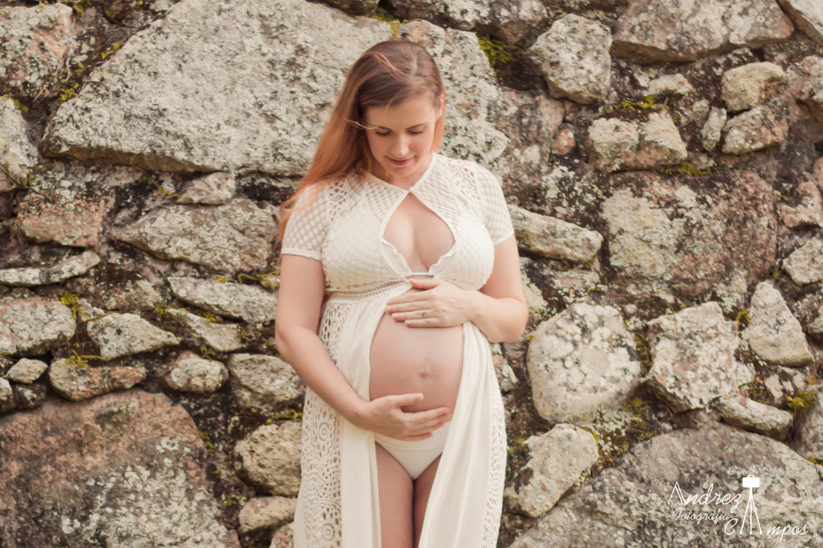 Ensaio Gestante vestido branco