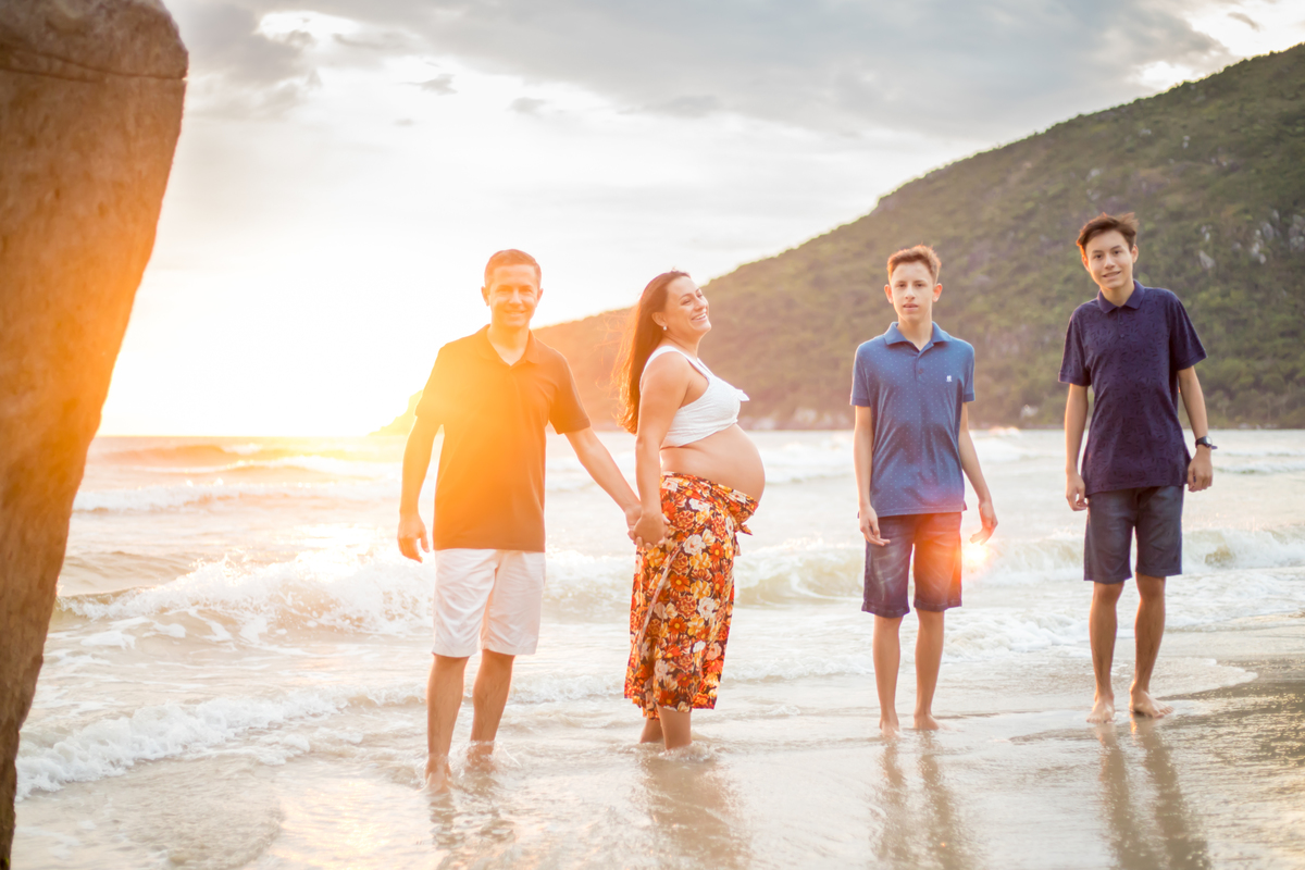 ensaio gestante familia nascer do sol