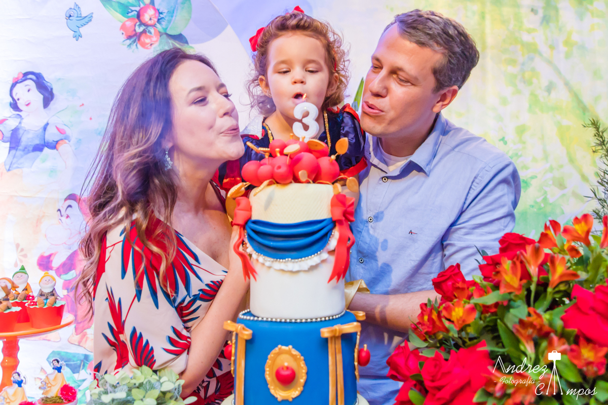 decoração festa branca de neve