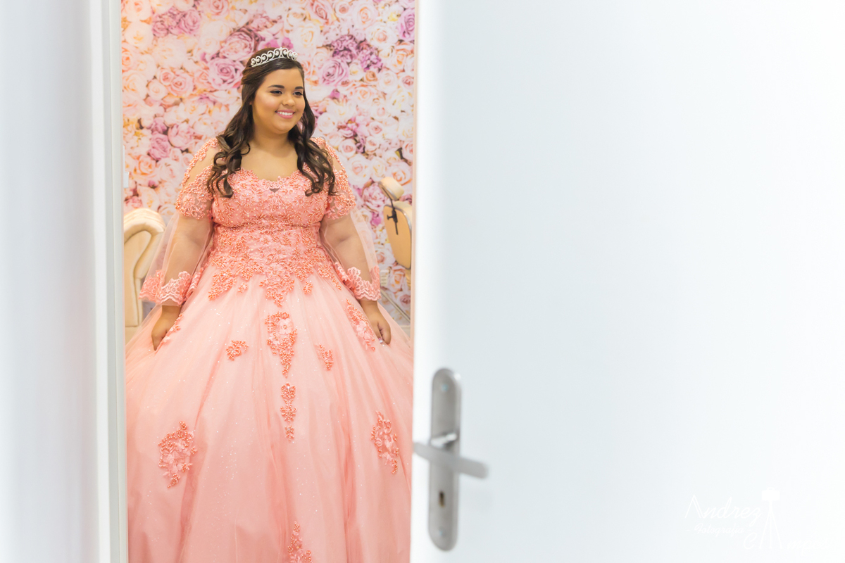 vestido rosa debutante