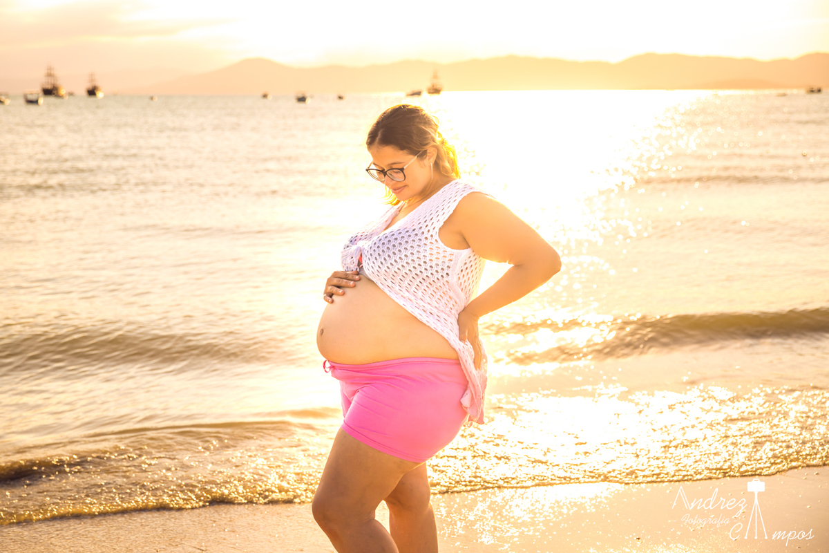 ensaio gestante por do sol