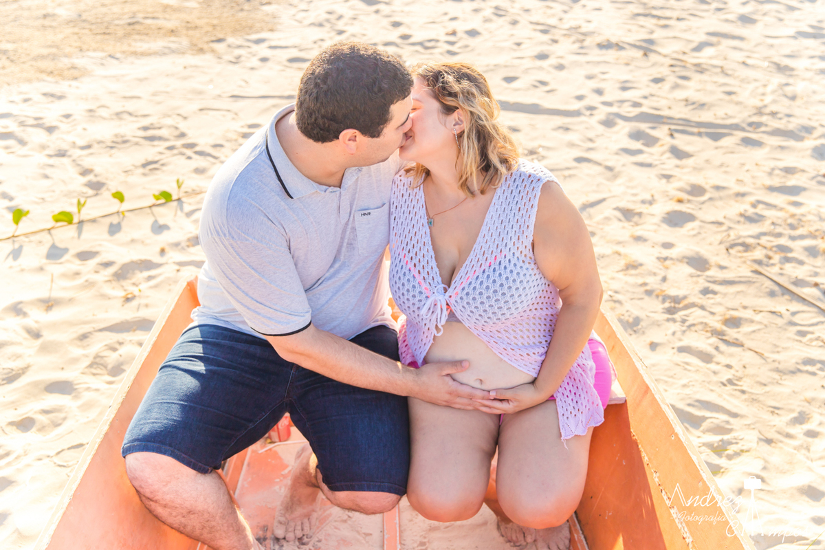 ensaio gestante praia