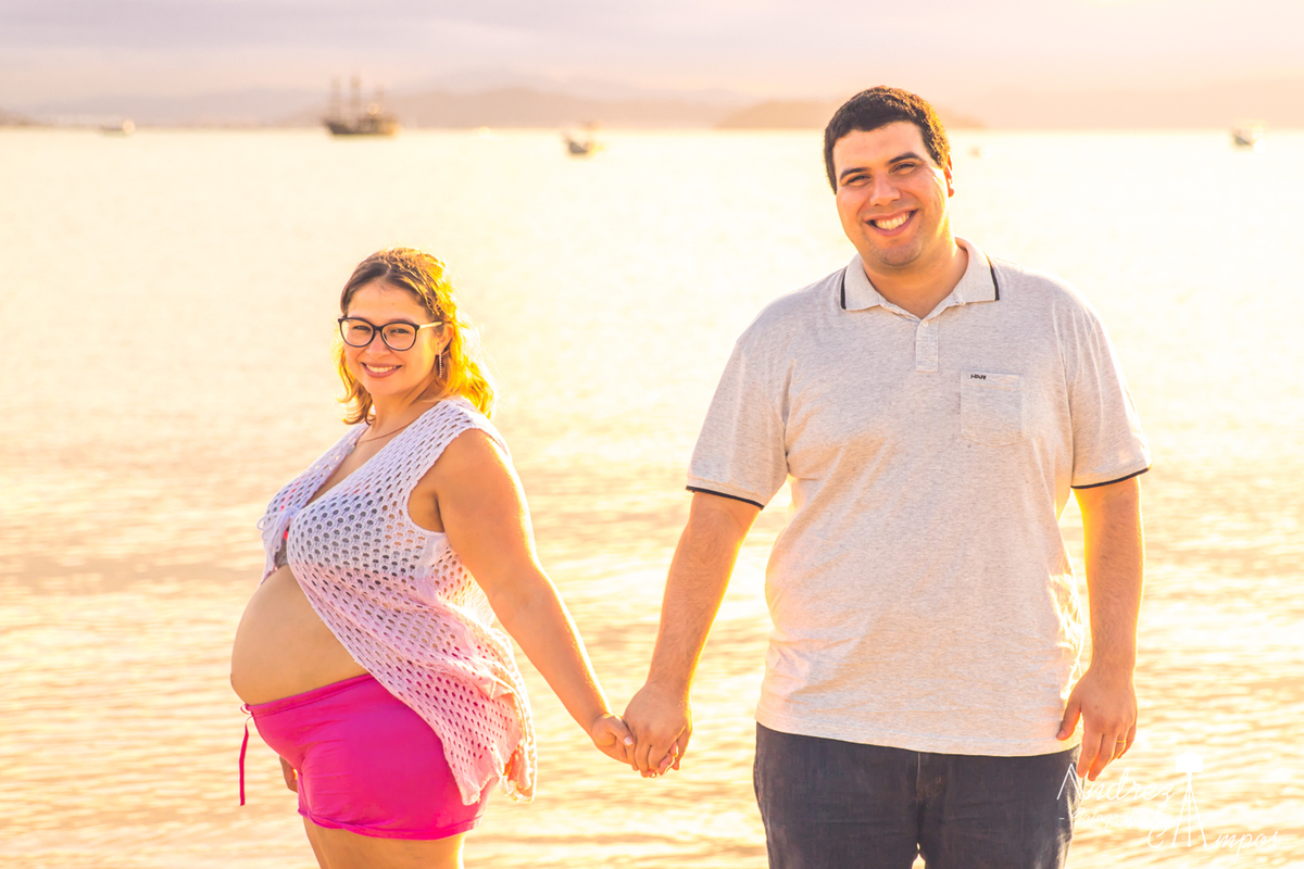 ensaio gestante por do sol