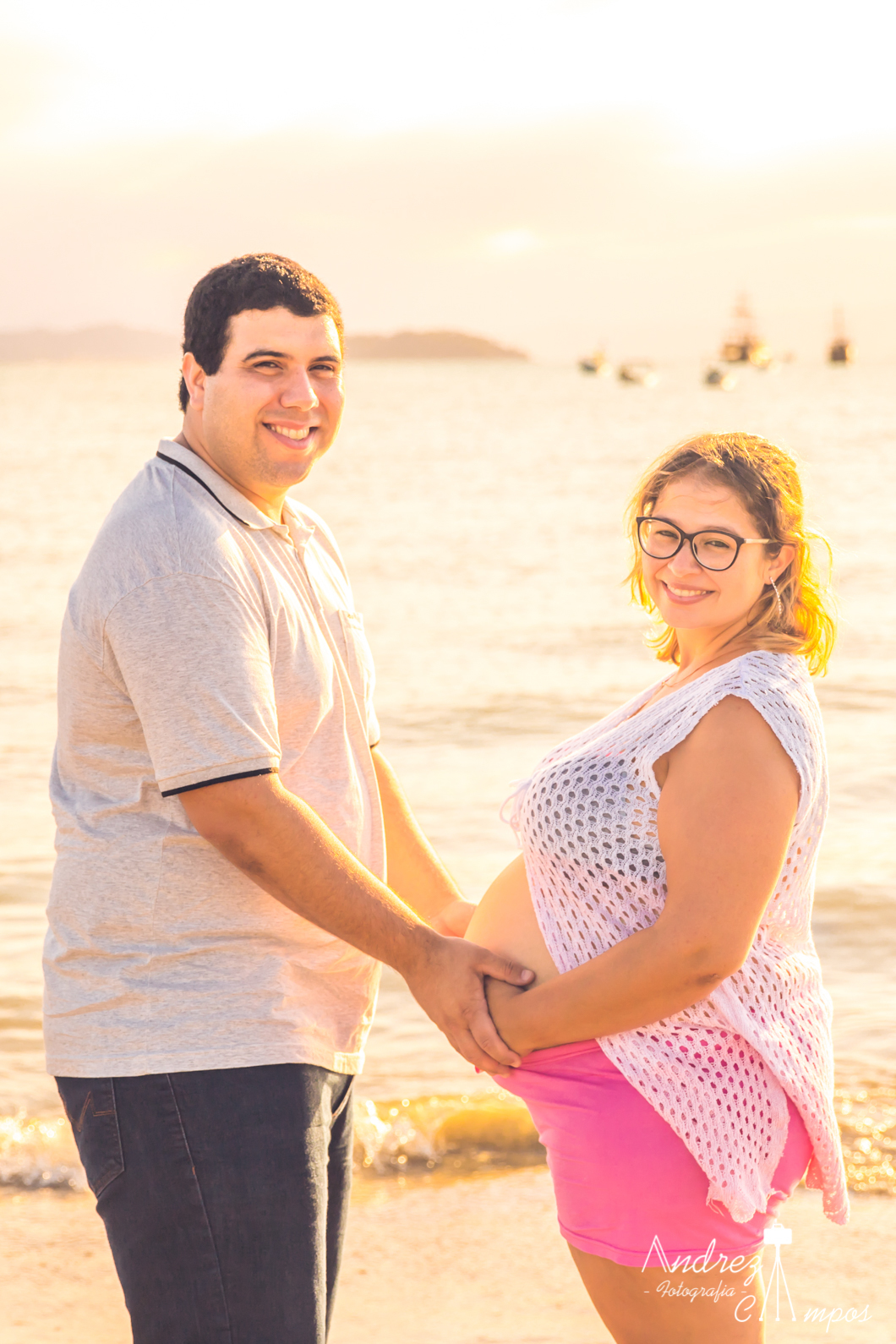 ensaio gestante por do sol