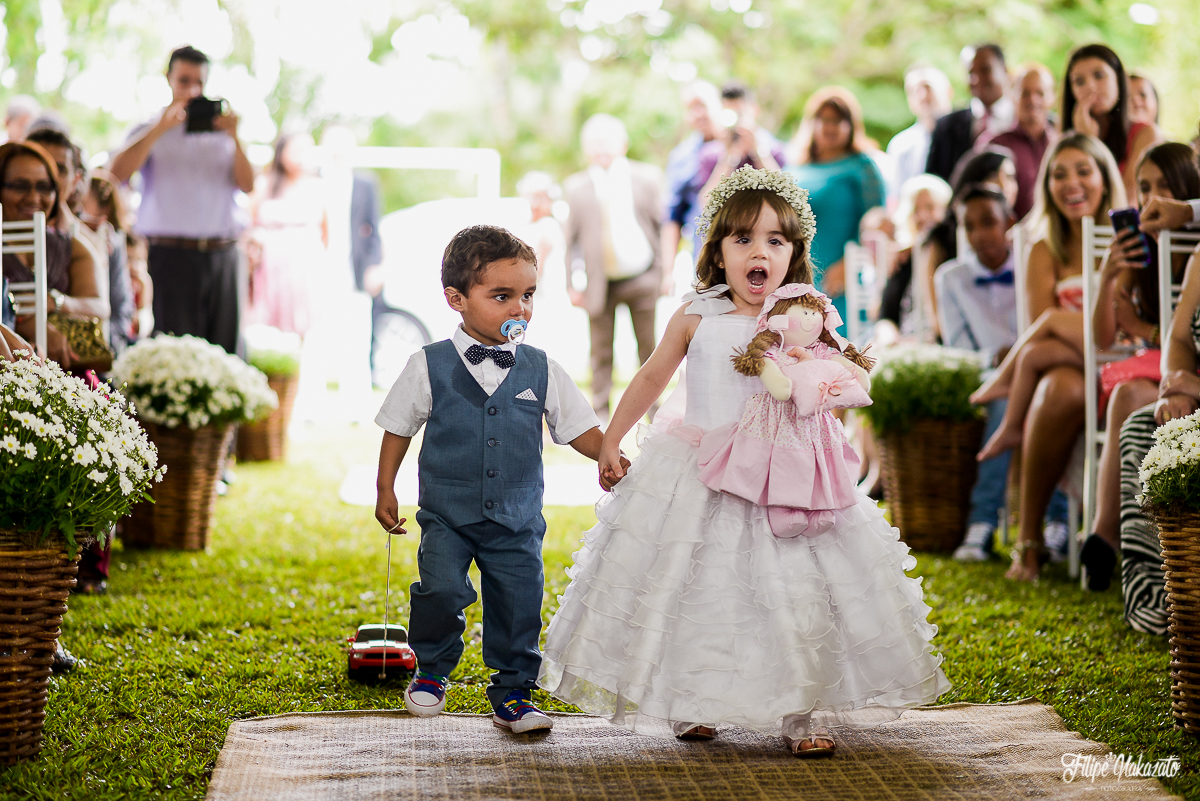 fotos casamento cerimonia daminha pajes