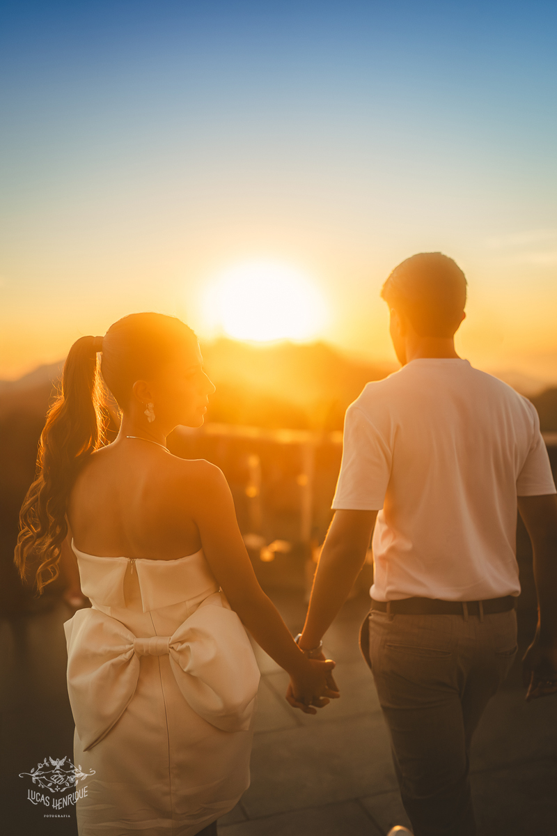 FOTOS PRE CASAMENTO CRISTO REDENTOR RJ - POR DO SOL