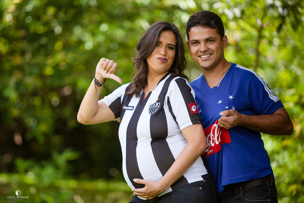 ensaio gestante do atletico e cruzeiro no parque das aguas