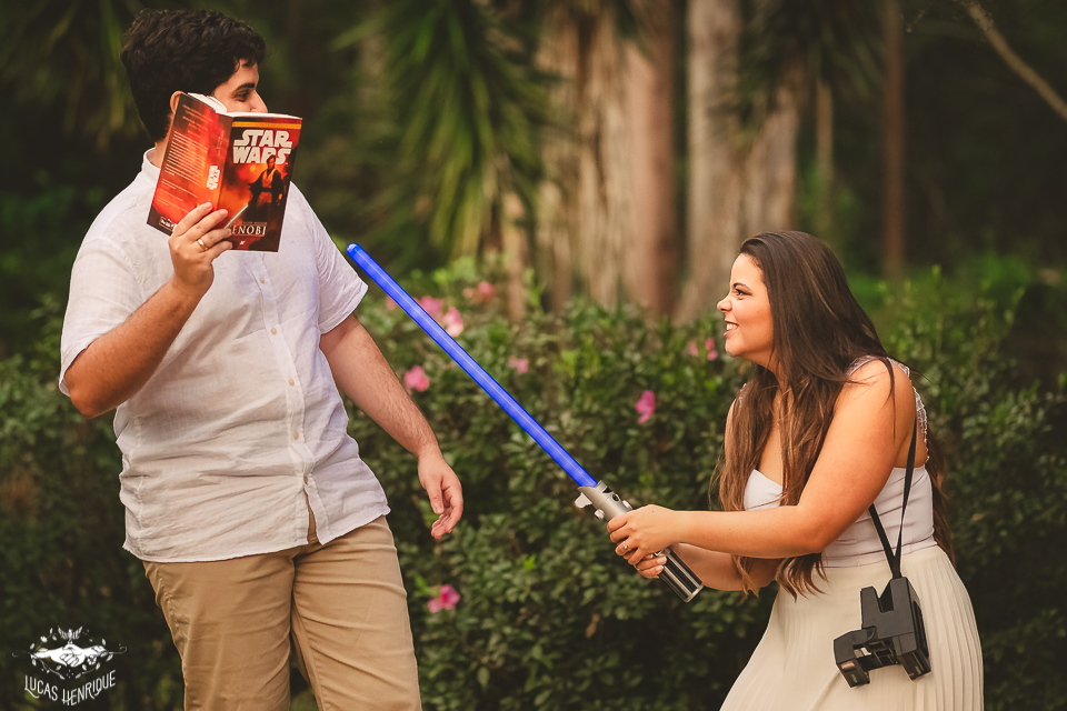 ENSAIO PRE WEDDING NERD - FOTOS DE CASAL STAR WALRS