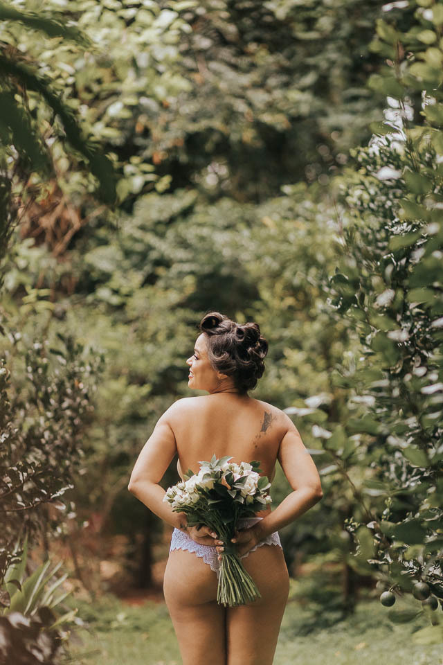 making of noiva com lingerie 