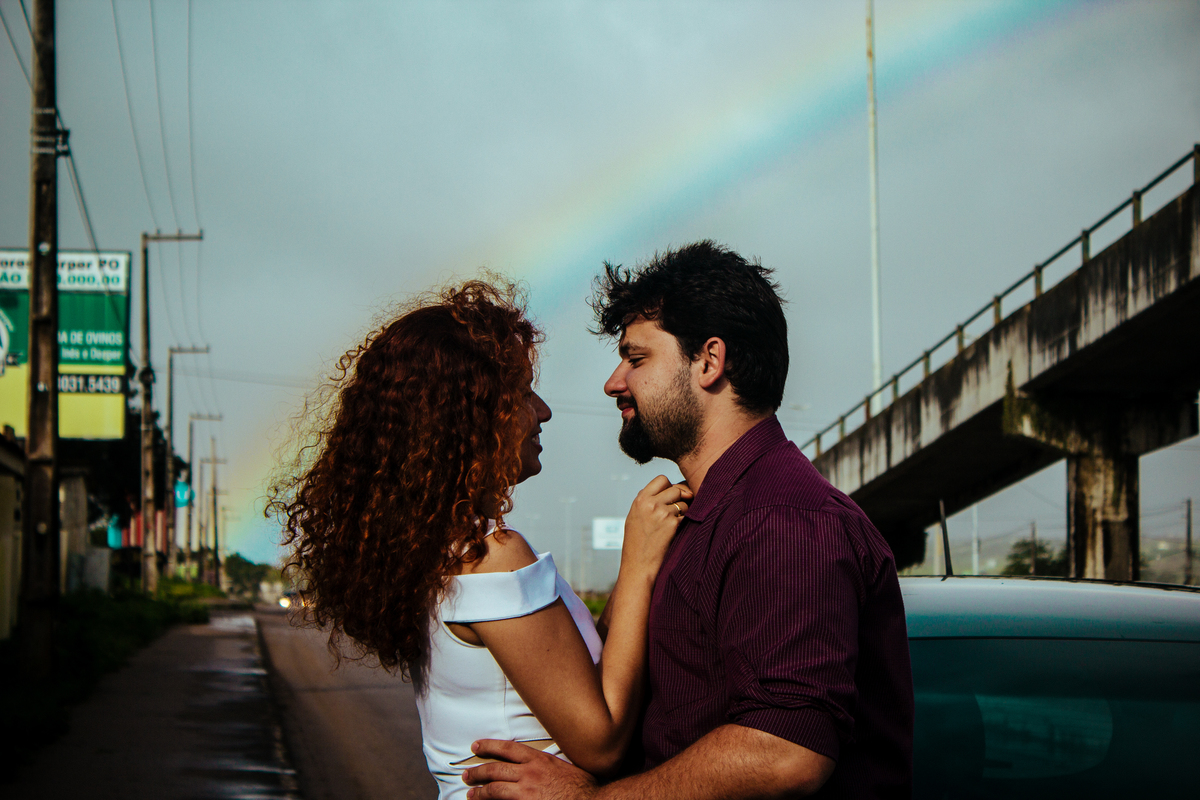 E quando o arco-íris aparece na foto? - Ensaio Pre Wedding em Gravatá