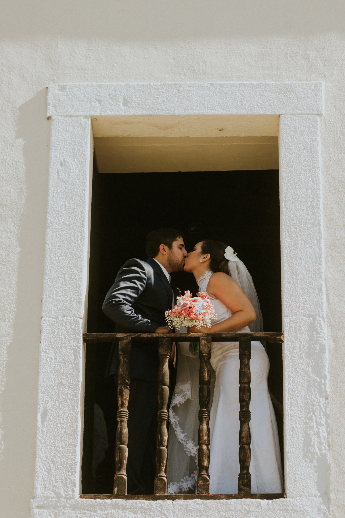 Enfim casados. Beijo pós cerimônia