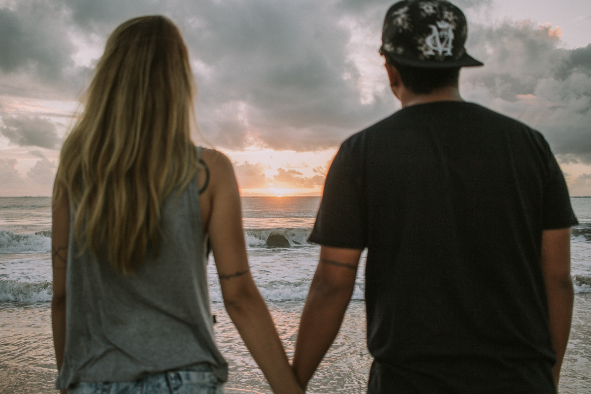 Fotografia casal na praia