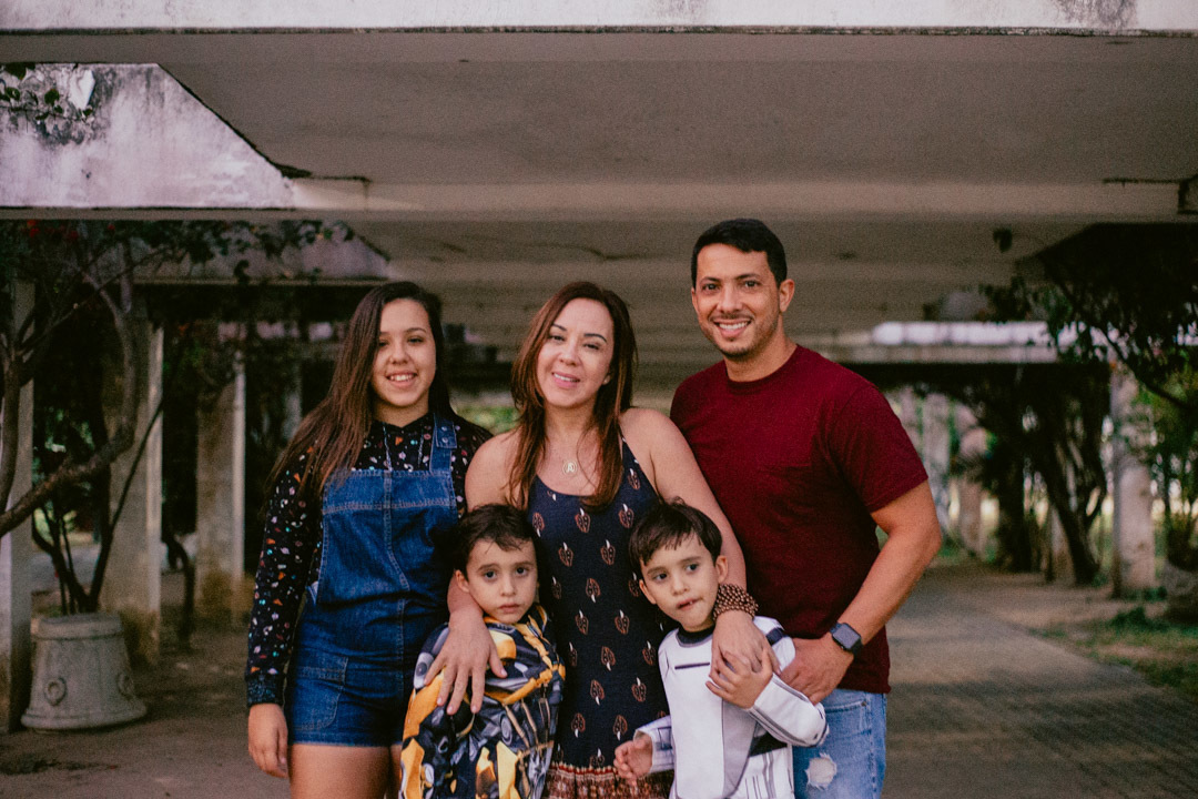 família unida no parque