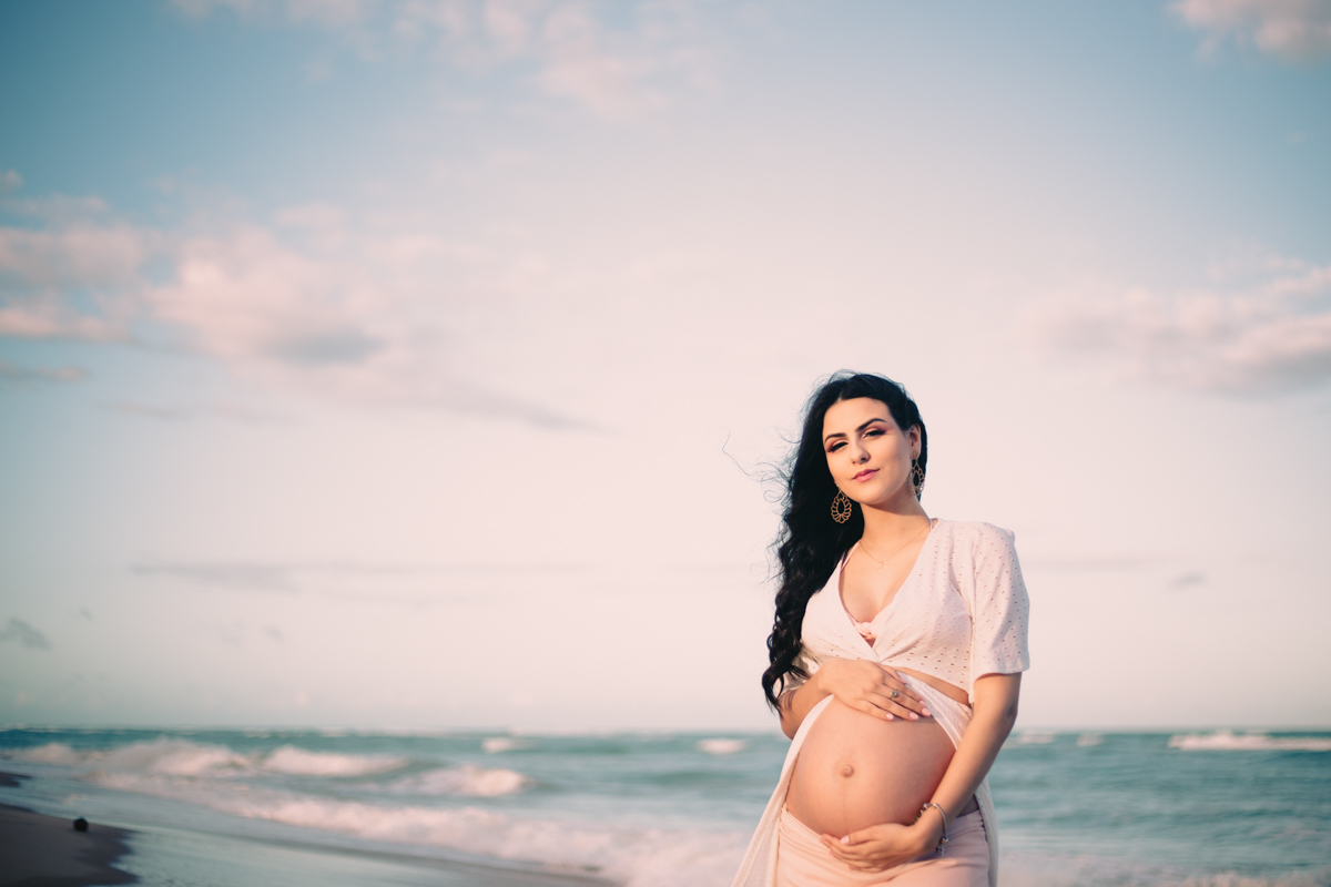 Foto Gestante na praia