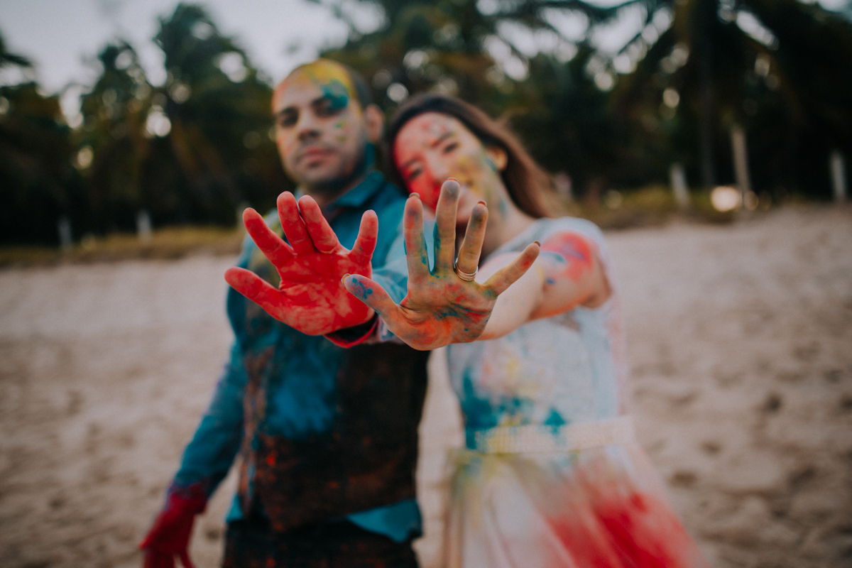 ensaio casal com tinta