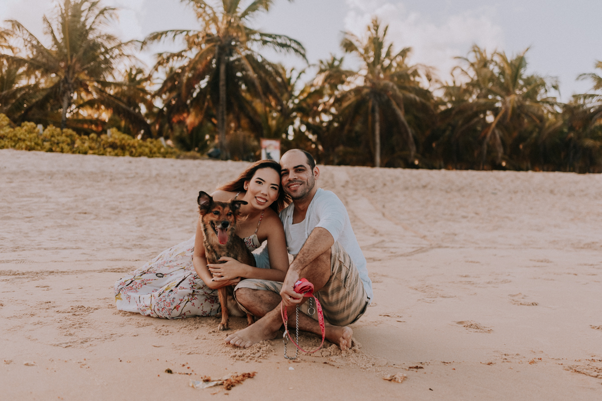 ensaio com cachorro na praia