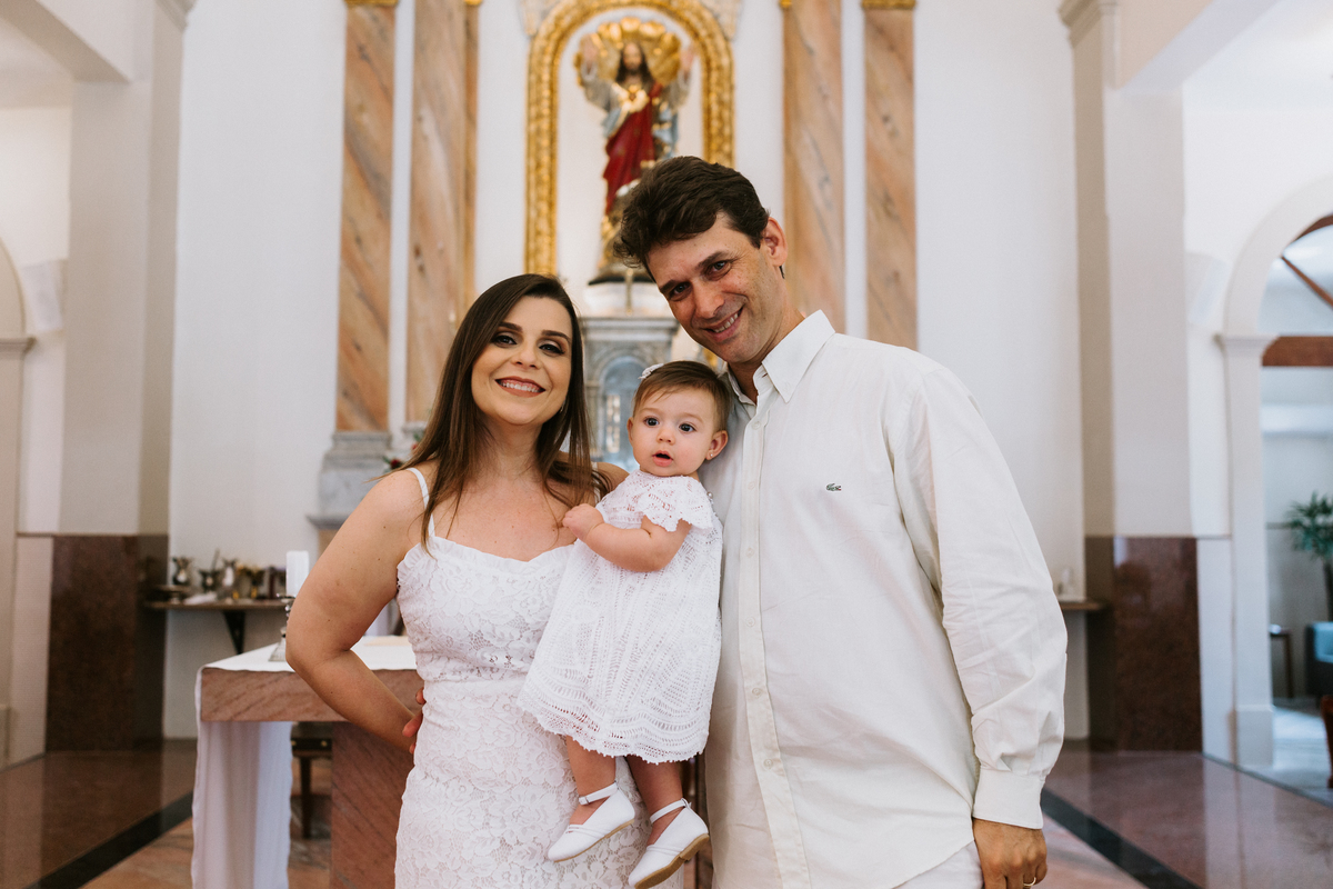 família no batizado
