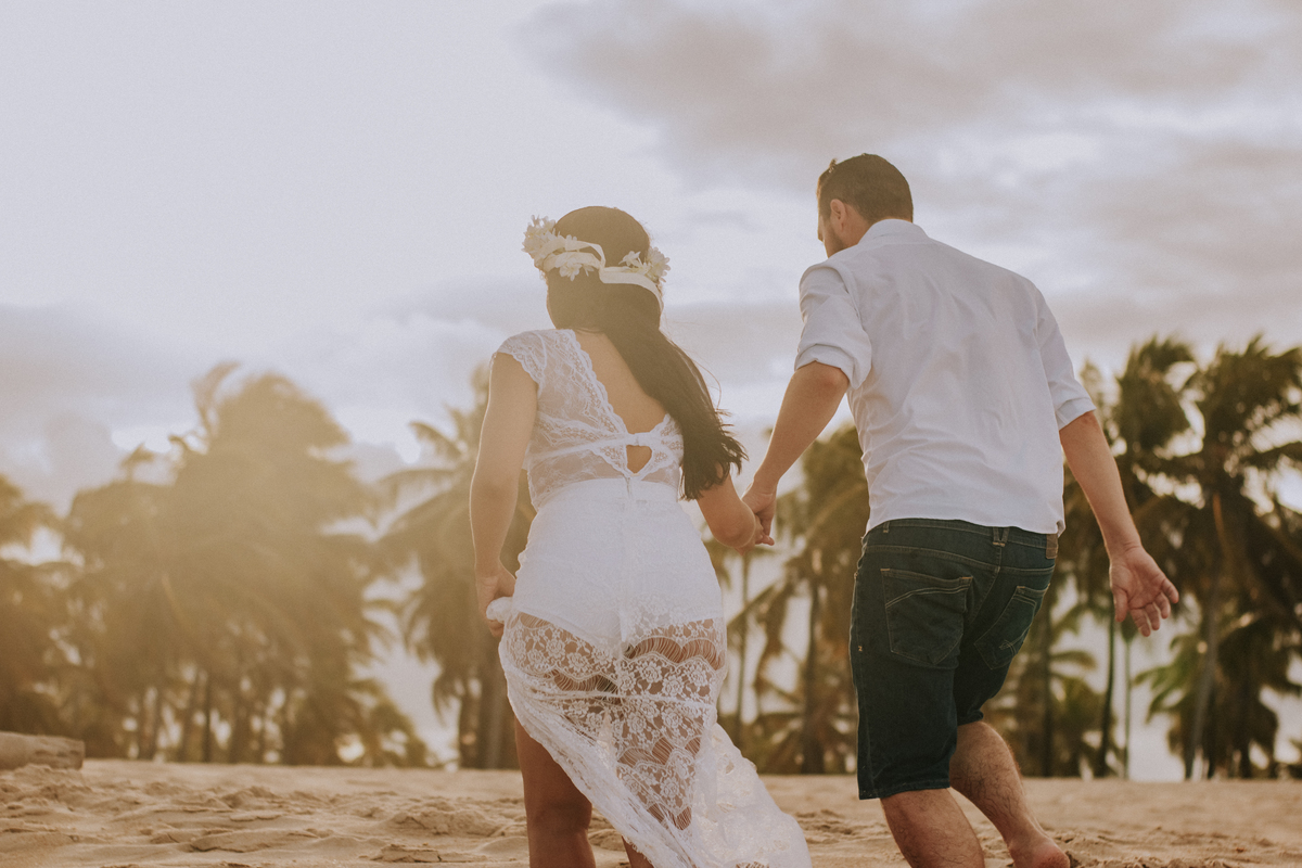 casal no por do sol