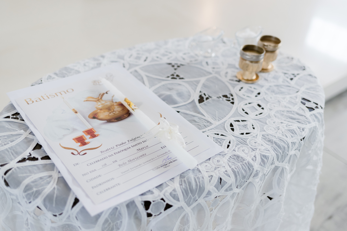 Detalhes da cerimônia de batizado