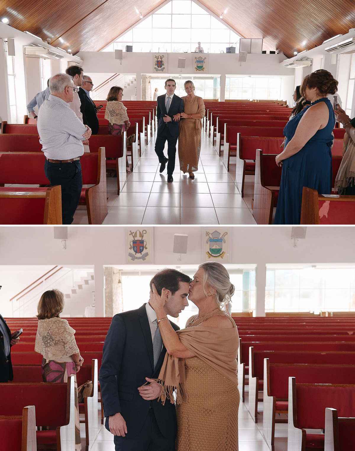 O Início da Cerimônia em São José dos Campos. A entrada, a emoção e o olhar dos noivos. Fotógrafo em SJC que captura a profundidade e a verdade do momento.