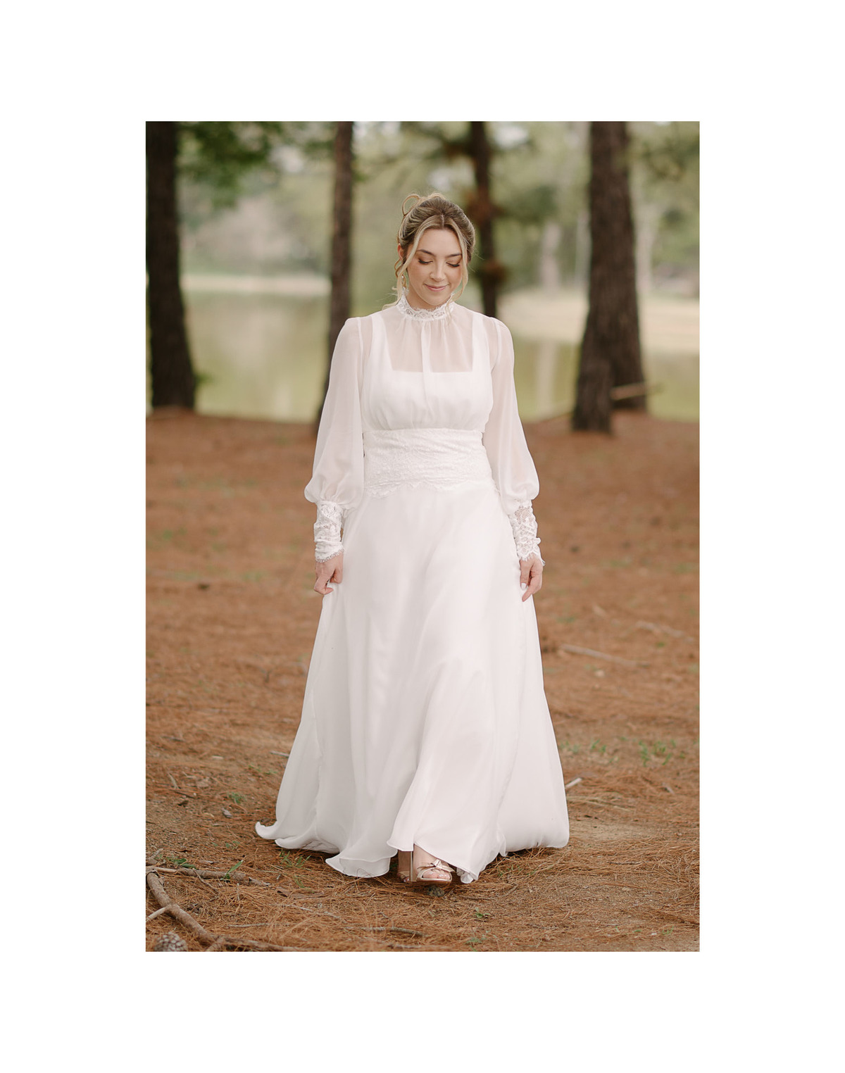 Noiva em Posição de Destaque, SJC. A pose que valoriza o vestido e a silhueta. Fotógrafo de casamento em São José dos Campos para fotos que ressaltam a elegância.