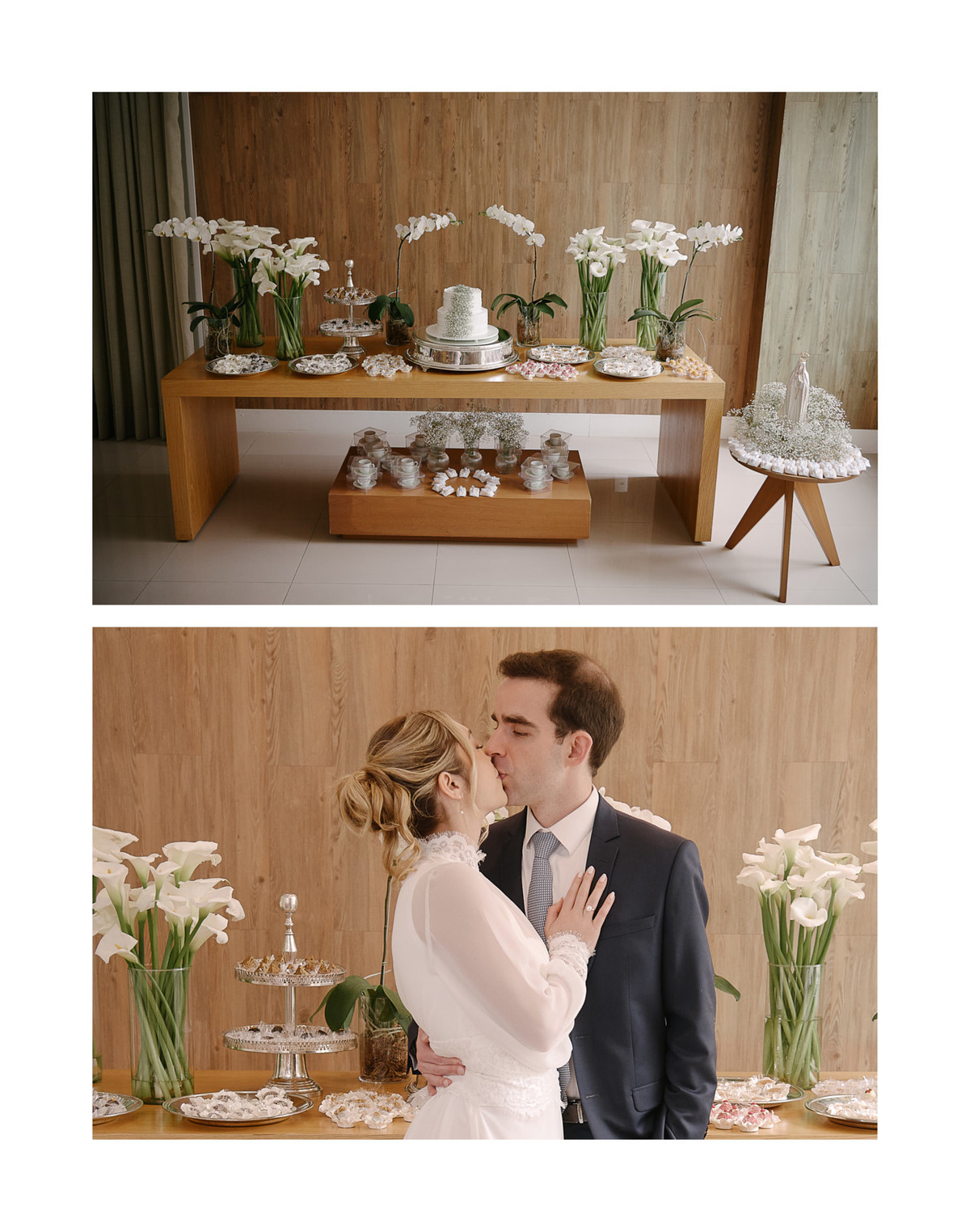 Mesa de Doces e Bolo em SJC: Delicadeza. A riqueza dos detalhes na recepção de casamento em São José dos Campos. Fotógrafo de casamento que documenta toda a beleza da festa.
