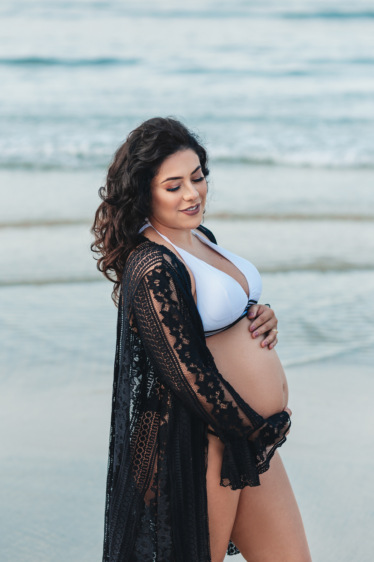 ensaio gestante da Amanda na Praia do Guaiúba gestante gravida gravidinha bebe newborn nascimento barriga barrigão fotografo em Guaruja Ton Prans Fotografia