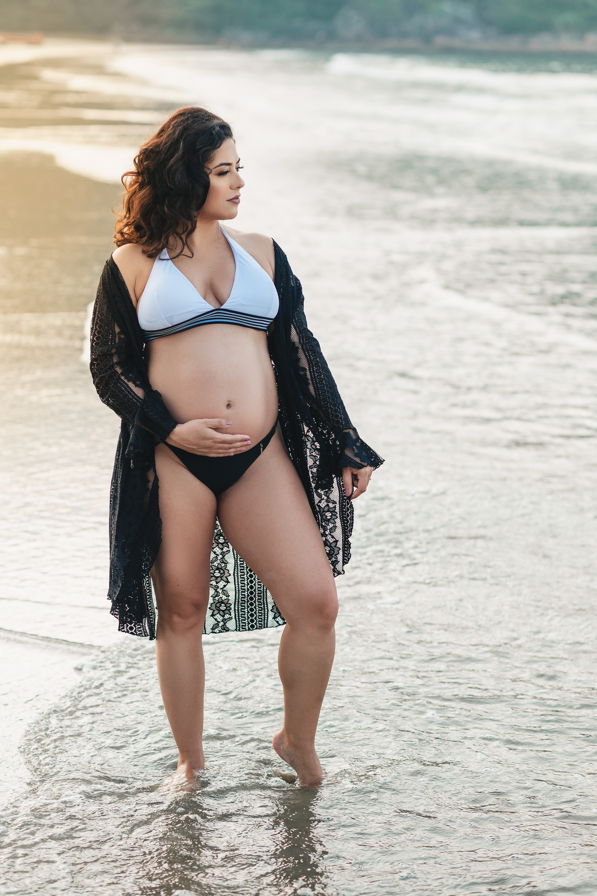 ensaio gestante da Amanda na Praia do Guaiúba gestante gravida gravidinha bebe newborn nascimento barriga barrigão fotografo em Guaruja Ton Prans Fotografia