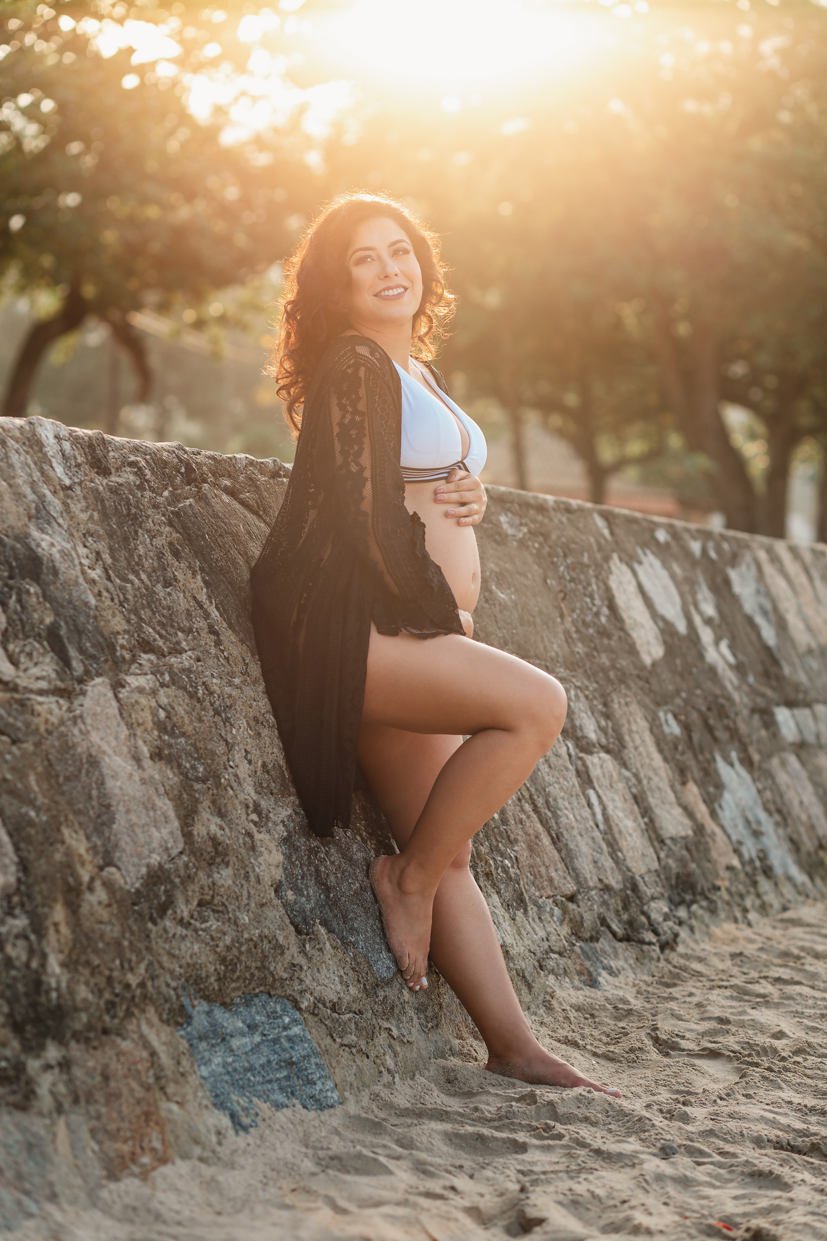 ensaio gestante da Amanda na Praia do Guaiúba gestante gravida gravidinha bebe newborn nascimento barriga barrigão fotografo em Guaruja Ton Prans Fotografia