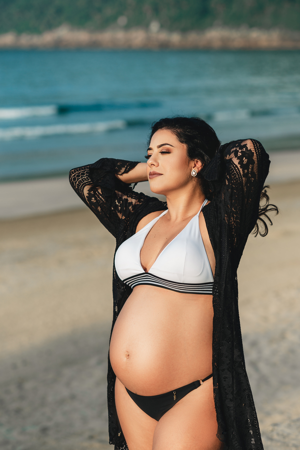 ensaio gestante da Amanda na Praia do Guaiúba gestante gravida gravidinha bebe newborn nascimento barriga barrigão fotografo em Guaruja Ton Prans Fotografia