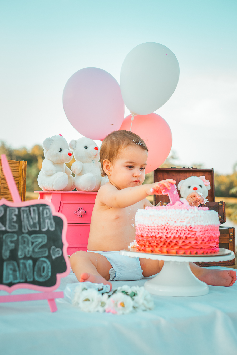 Ensaio Smash the cake Suellen Oliveira Maringá Paraná