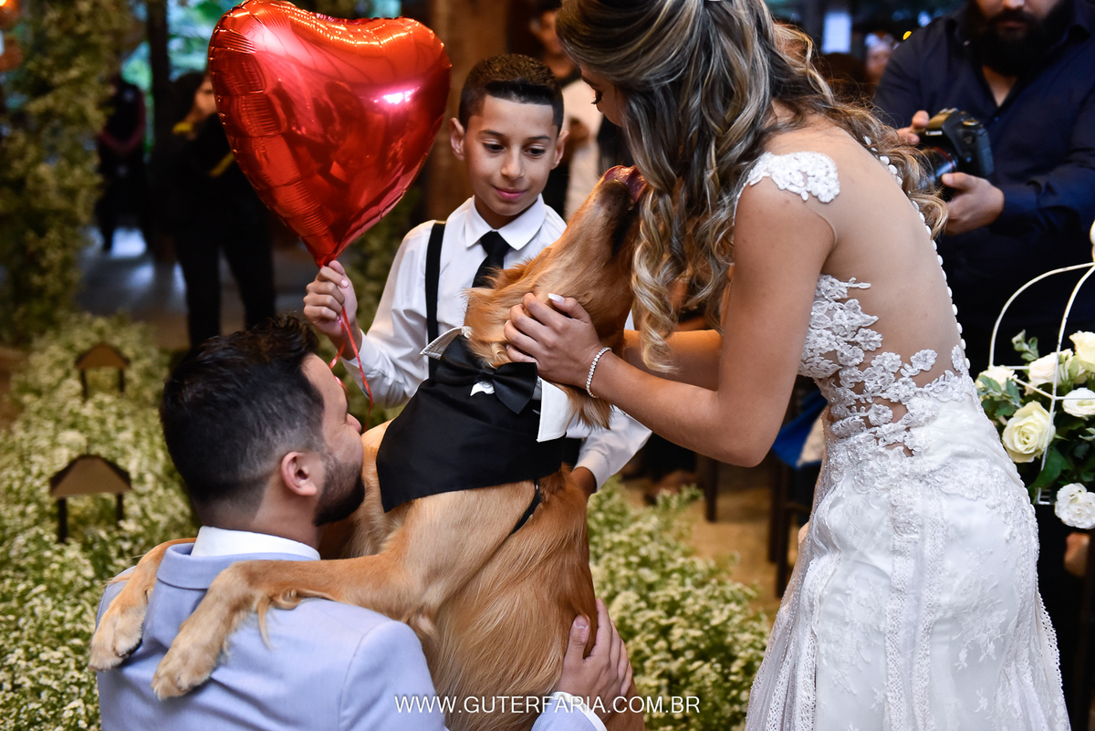 Aquele amor entre animal e noivos!