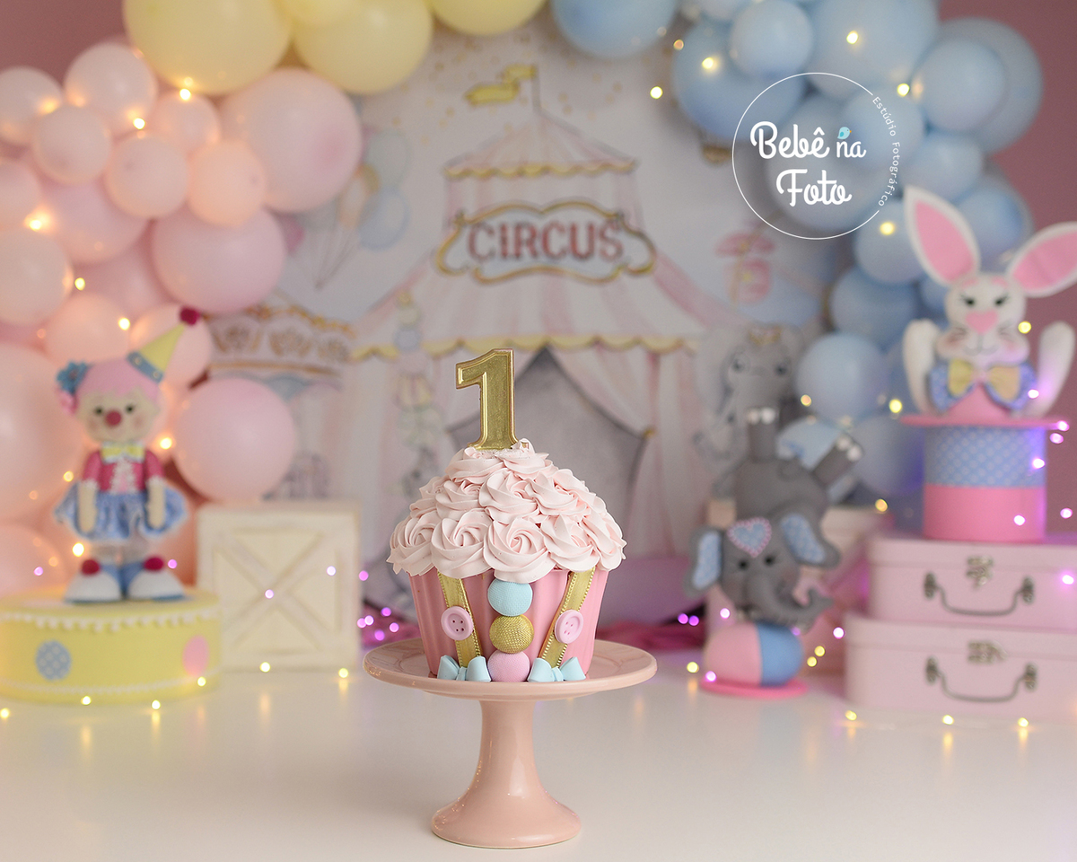 bolo temático circo rosa