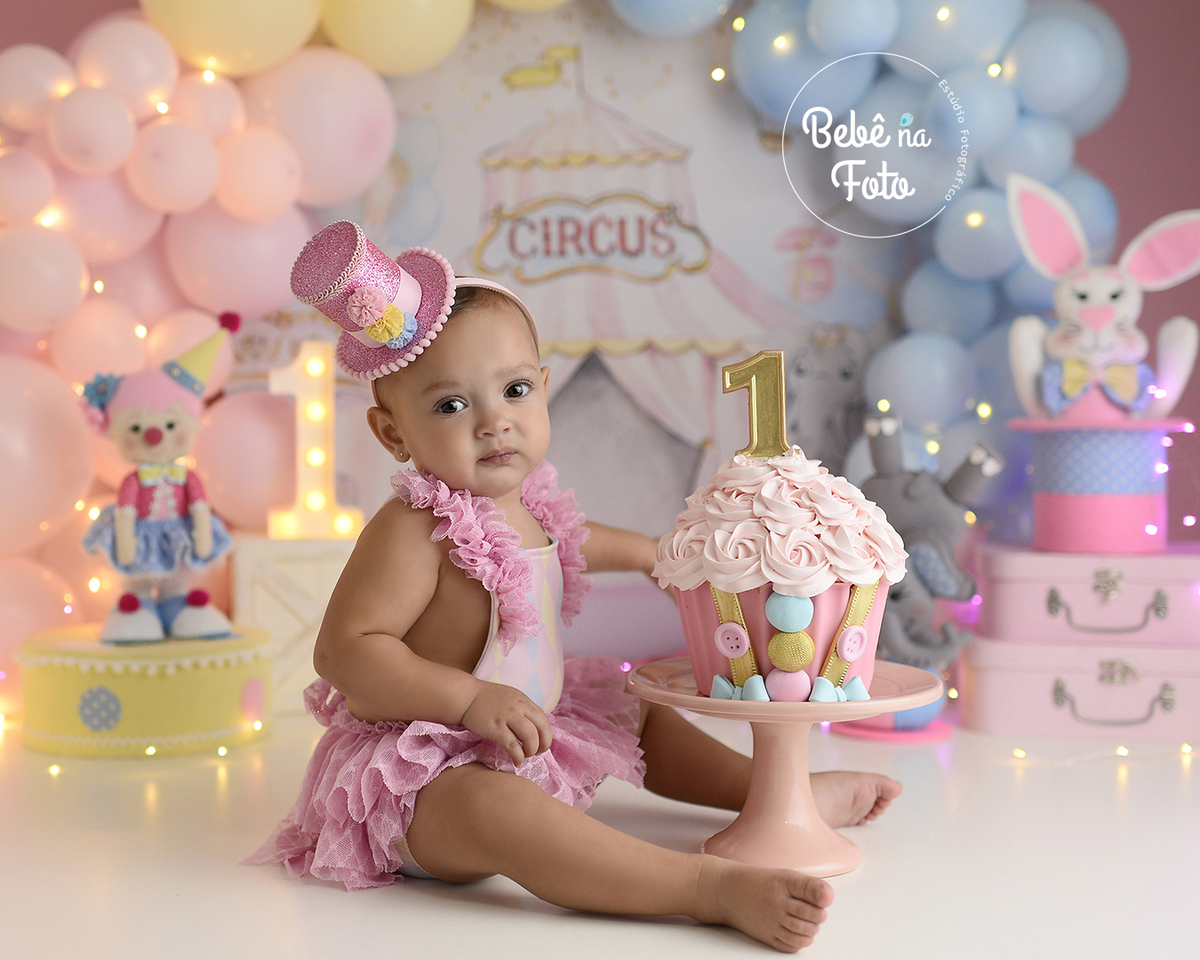 smash the cake circo rosa