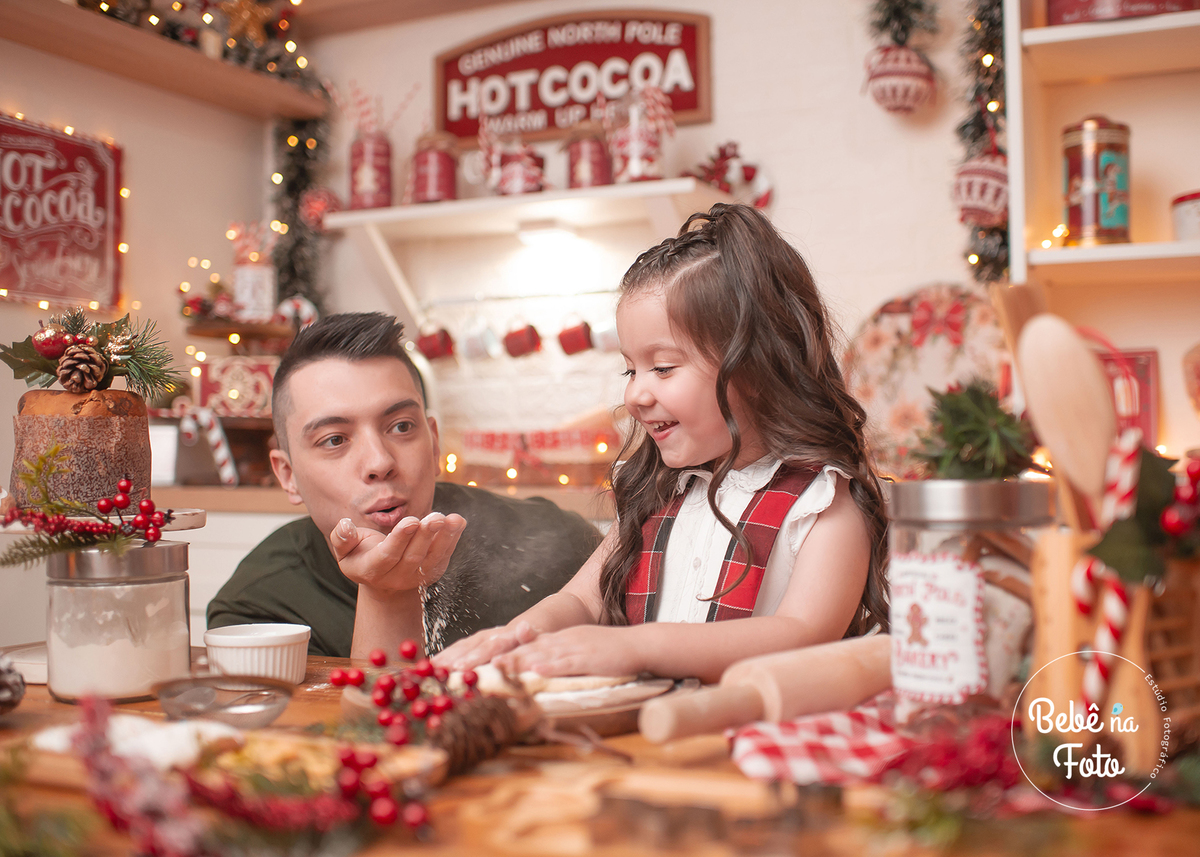 ensaio de natal na cozinha