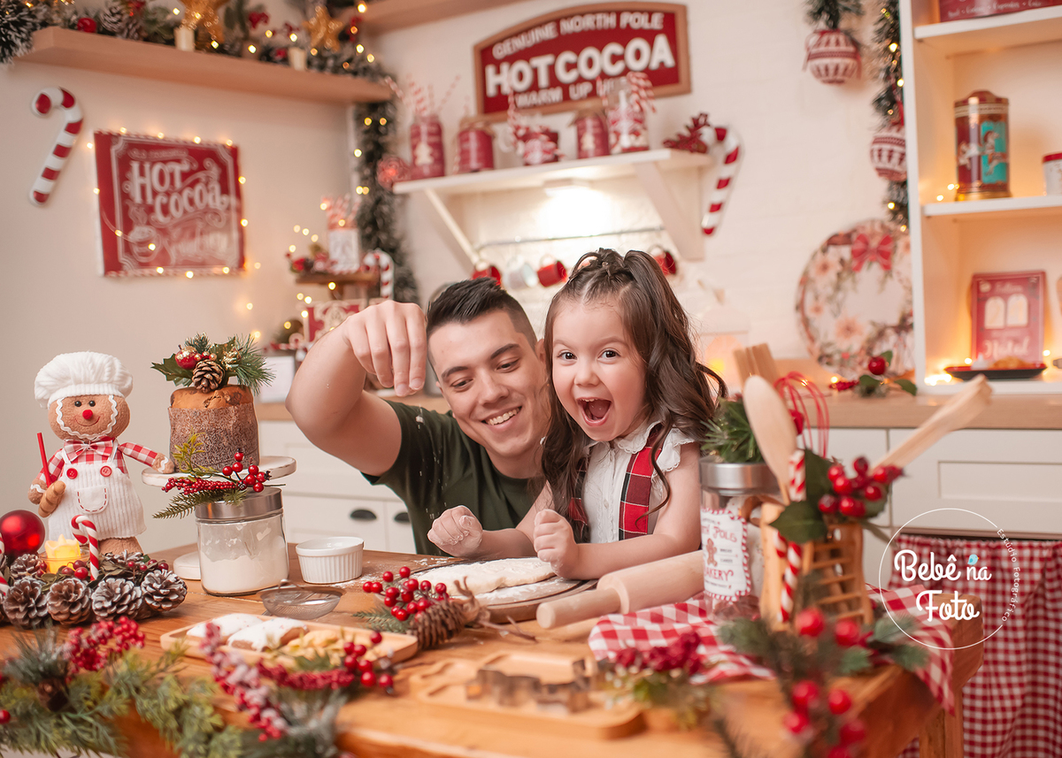 ensaio de natal cozinha do papai noel