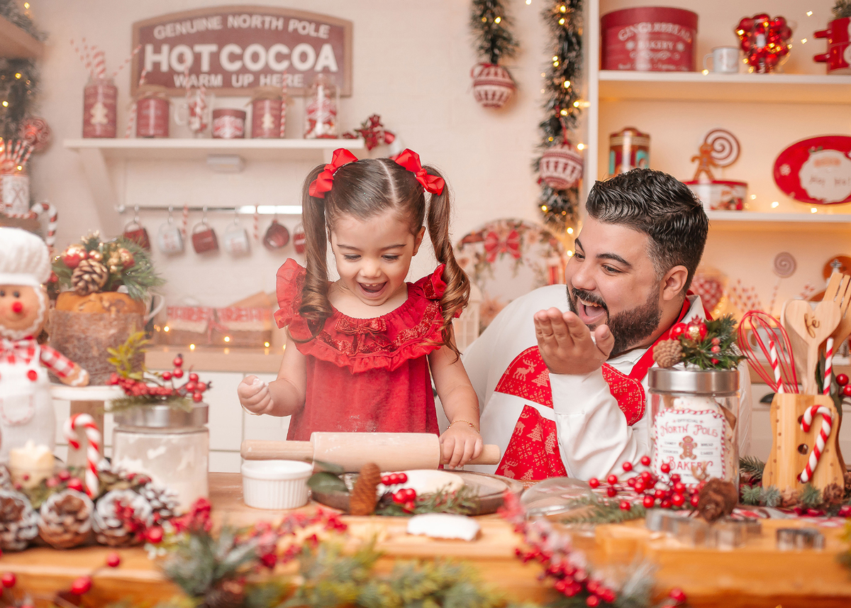 cenário cozinha de natal