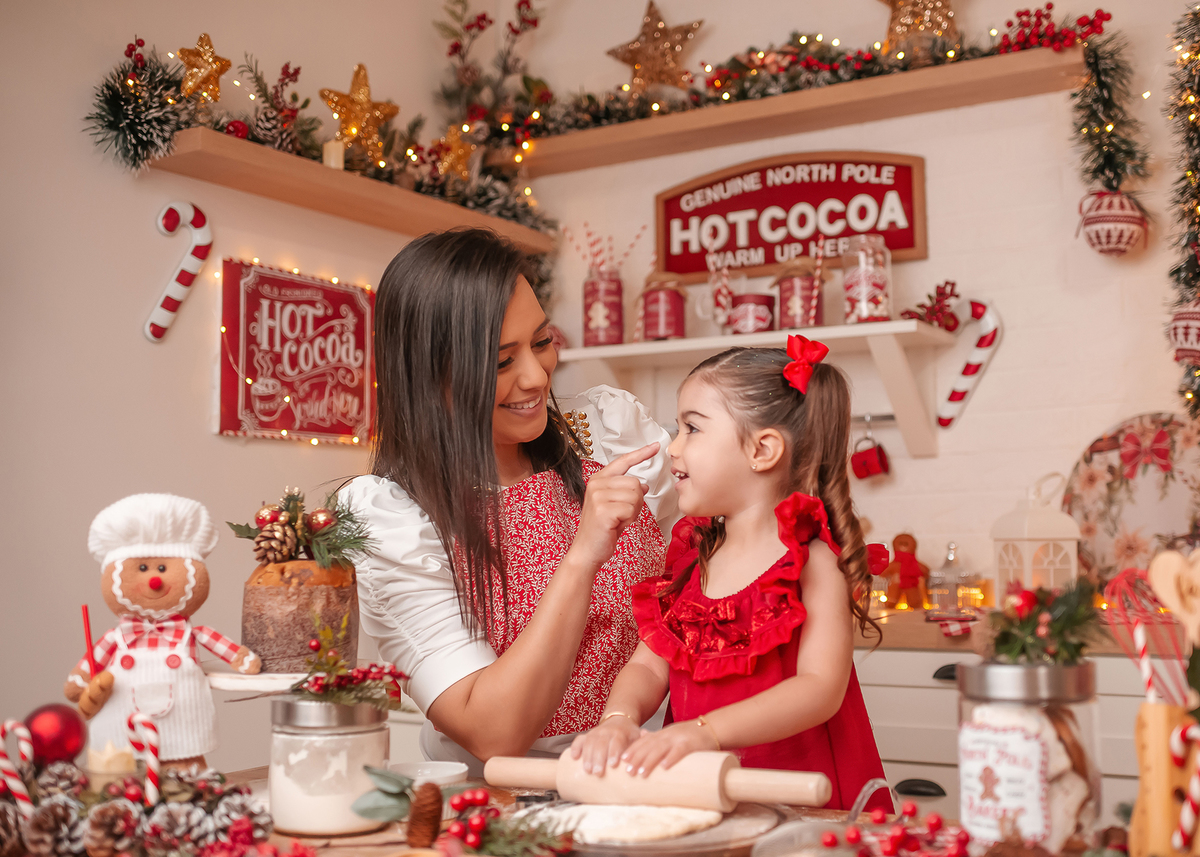 ensaio e natal na cozinha do papai noel