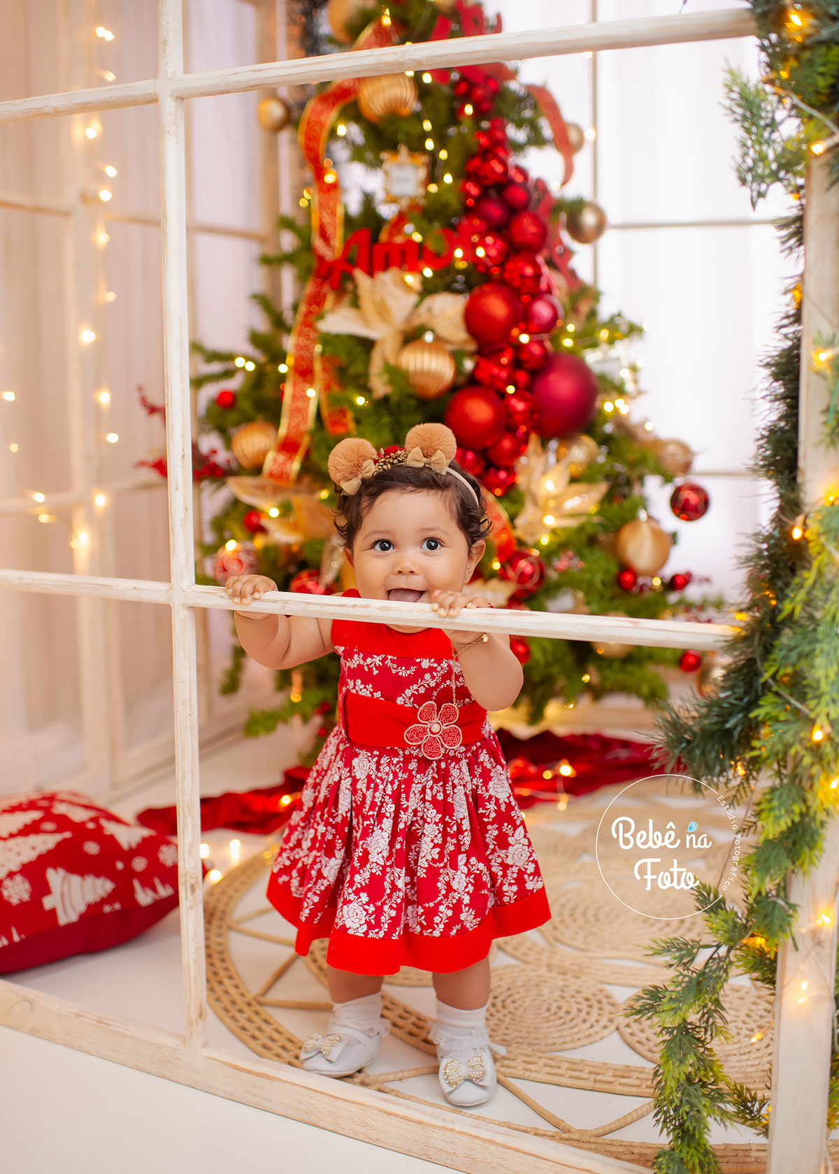 Ensaio de natal na janela