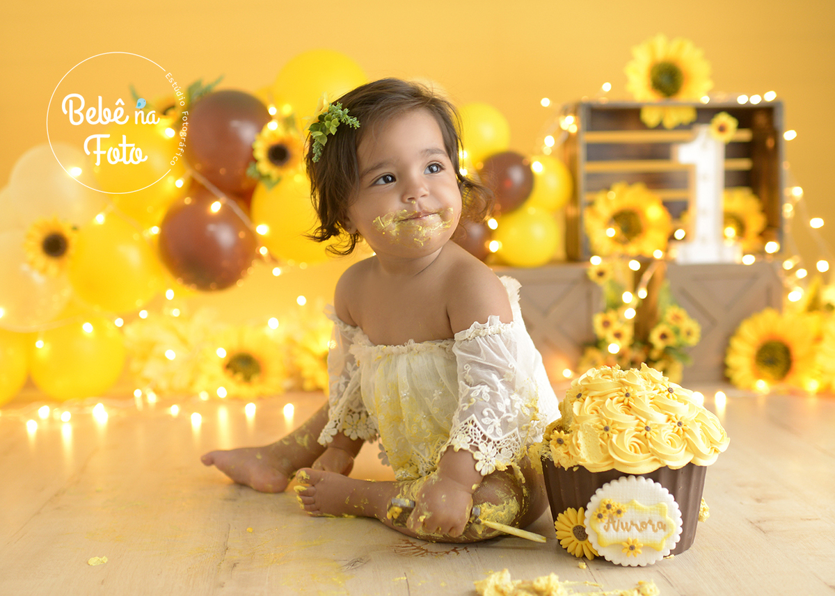 smash the cake girassol