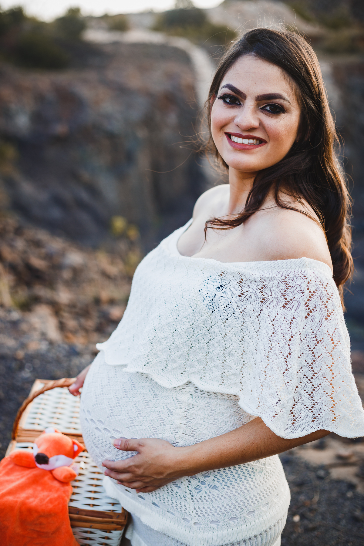 Fotografia de Gestante. Ensaio da Natália, em Araraquara São Paulo, na Pedreira. Pregnant Photography Photo. 