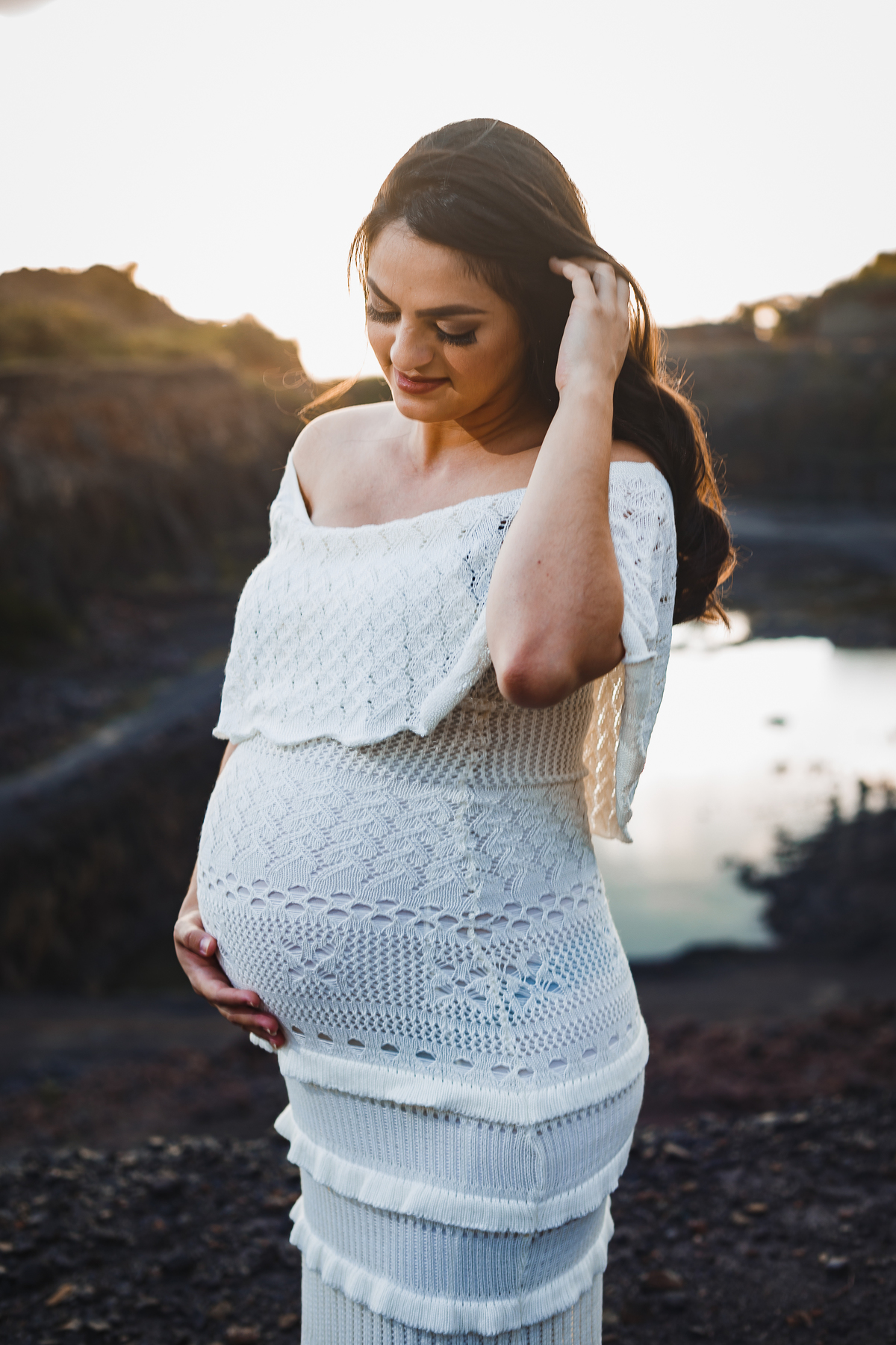 Fotografia de Gestante. Ensaio da Natália, em Araraquara São Paulo, na Pedreira. Pregnant Photography Photo. 