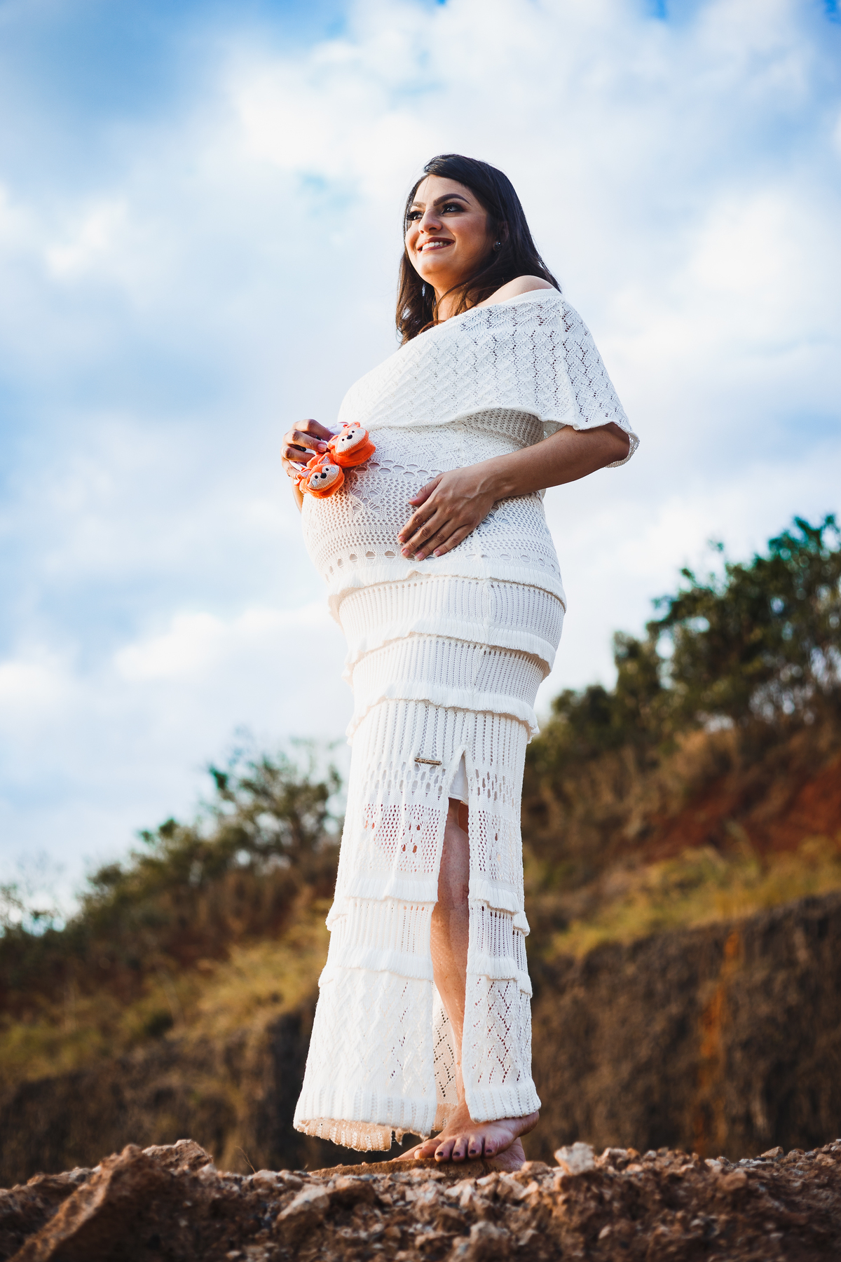 Fotografia de Gestante. Ensaio da Natália, em Araraquara São Paulo, na Pedreira. Pregnant Photography Photo. 