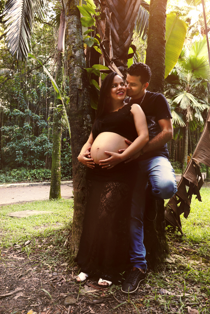 Ensaio Gestante Fernanda, em Santos/SP, Realizado no Jardim botânico de Santos